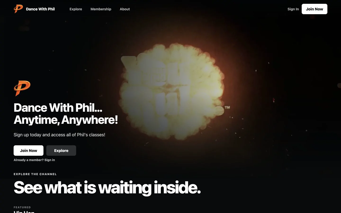 Dance With Phil creator storefront shown in the real FanPath subscriber experience